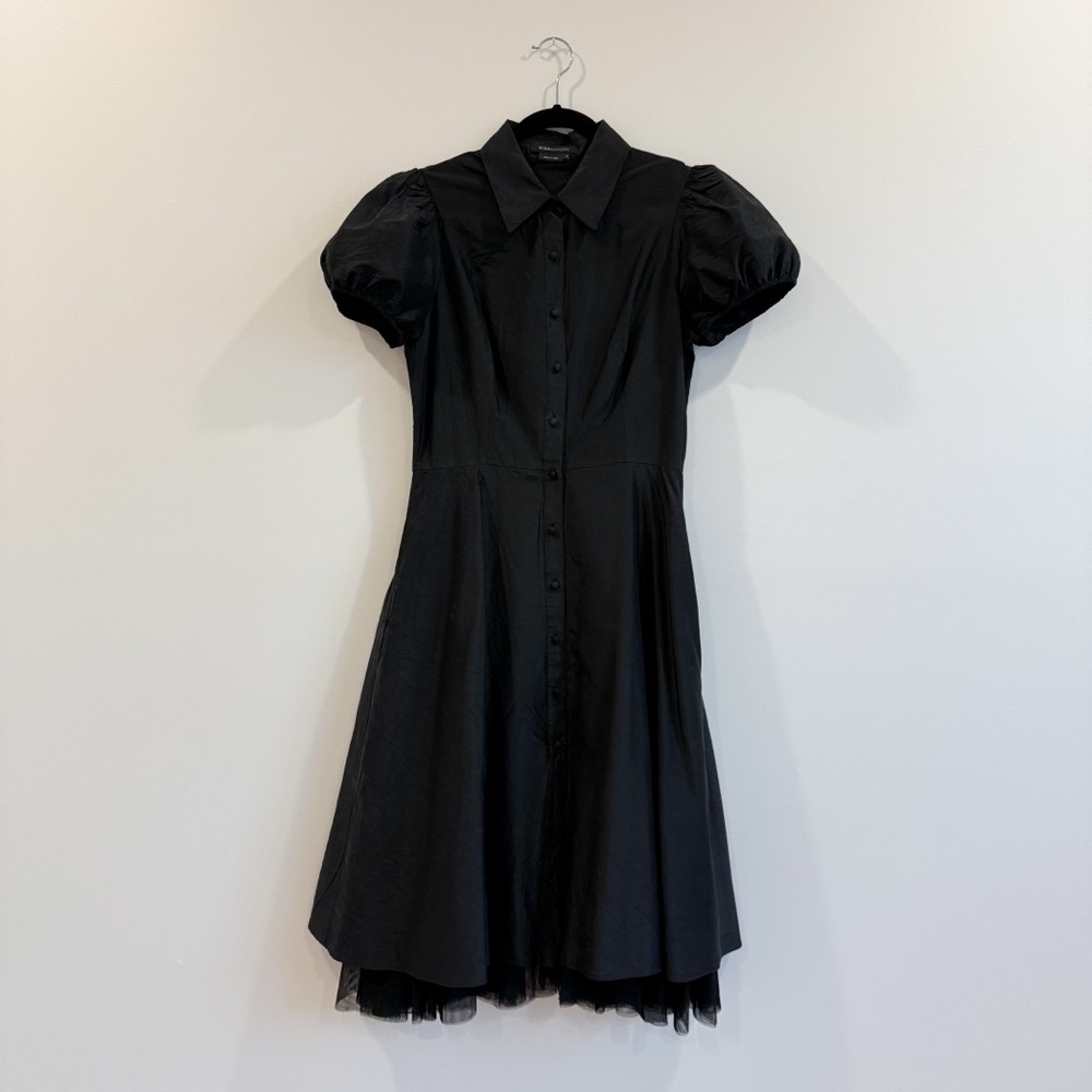 BCBGMAXAZRIA Black Puff Sleeve Dress